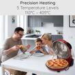 Speciális pizzasütő XL HAUSBERG HB-675RS kősütőfelülettel, hőszabályozóval 405°C-ig, Piros