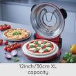 Speciális pizzasütő XL HAUSBERG HB-675RS kősütőfelülettel, hőszabályozóval 405°C-ig, Piros