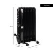 Elektromos olajmelegítő HAUSBERG HB-8915, 3 fokozat, 800-1200-2000 W, 9 elem 110 mm x 580 mm, állítható termosztát, fogantyú és kerekek a könnyű mozgatáshoz, működésjelző lámpa, fekete
