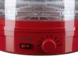 Hausberg HB-810RS elektromos élelmiszer szárító, állítható termosztát, teljesítmény 250 W, réz motor, piros