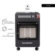 Mini Hausberg HB-1023NG LPG gáztűzhely, piezoelektromos gyújtás, 3 kerámia fűtőlap, összteljesítmény 4,2 kW, automata gázelzáró rendszer, fekete