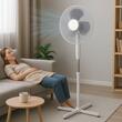Hausberg XB-110 állóventilátor, 45W, 16 hüvelyk, 3 sebesség, oszcilláció, állítható magasság, fehér