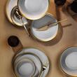 FORZA asztali szervíz, 24 db, 6 személyes, porcelán, bézs arannyal, kutahya porcelán