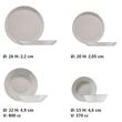 FORZA asztali felszolgálás, 24 db, 6 személyes, porcelán, krém, kutahya porcelán