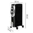Elektromos fűtés Hausberg HB-8900NG, 1500 W, 7 elem, 3 teljesítményfokozat, állítható termosztát