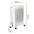 Elektromos fűtés Hausberg HB-8920AB, 2500 W, 11 elem, 3 teljesítményfokozat, állítható termosztát, fehér