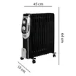 Elektromos fűtés Hausberg HB-8930NG, 2500 W, 13 elem, 3 teljesítményfokozat, állítható termosztát, Fekete