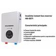 Azonnali fűtés tartály nélkül Hausberg HB-0071, max teljesítmény 5500W 220v, üveg előlap, digitális vezérlés, fehér