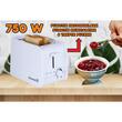 Kenyérpirító Hausberg HB-195A, 750 W, 2 szelet, leolvasztási funkció, újramelegítés funkció, 6 teljesítményfokozat, fehér
