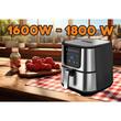 Légsütő Hausberg HB2365, 1600-1800 W, 5,2 L, Időzítő, túlmelegedés elleni védelem, hűtő fogantyú, LCD kijelző