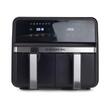 Friteuza dubla cu aer cald HAUSBERG HB-2373NG, 2200-2400W, capacitate 8.4L, termostat reglabil cu afisaj LED, control digital individual, 14 programe prestabilite, temporizator 60 min, ventilator de racire, Negru