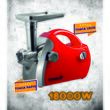 Húsdaráló Hausberg HB-3430RS, Rozsdamentes acél, 1800 W, Réz motor, Piros