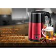 Hausberg HB-3618RS vízforraló, 1500 W, 2 L, 360 fokban forgatható talp, Fényjelző, Automatikus kikapcsolás, Piros
