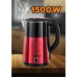 Hausberg HB-3618RS vízforraló, 1500 W, 2 L, 360 fokban forgatható talp, Fényjelző, Automatikus kikapcsolás, Piros