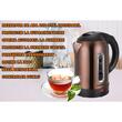 Elektromos vízforraló HAUSBERG HB-3621CU, 1800 W, 1,8 liter, rozsdamentes acél víztartály, automatikus leállítás forraláskor, 360 fokos elforgatás, túlmelegedés elleni védelem, kivehető talp, réz