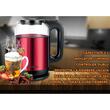 Elektromos vízforraló HAUSBERG HB-3622RS, 1800W, űrtartalom 2L, automata leállítás, jelzőlámpa, piros-fekete