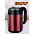 Elektromos vízforraló HAUSBERG HB-3623RS, 1800W, űrtartalom 2,2L, automatikus leállítás, világító jelző, piros-fekete