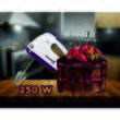 Kézi mixer, Hausberg HB-4112MV, fehér/lila, 250 W, 7 sebesség