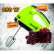 Kézi mixer, Hausberg HB-4112VR, fehér/zöld, 250 W, 7 sebesség