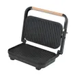 Szendvicssütő Grill HAUSBERG HB-632, 1100-1300 W, Panini, Tapadásmentes tányérok, Hideg fogantyú, Fekete