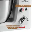 Elektromos mixer rozsdamentes acél tálal Hausberg HB-7625AB, 4,5 l, 700 W, 6 fokozat, fehér