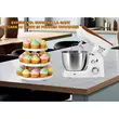 Elektromos mixer rozsdamentes acél tálal Hausberg HB-7625AB, 4,5 l, 700 W, 6 fokozat, fehér