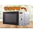 Mikrohullámú sütő Hausberg HB-8004, 1200W, 6 teljesítményfokozat, 20L, digitális vezérlés, ezüst