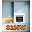 Beépíthető elektromos sütő Hausberg HB-8054AB, A osztály, térfogat 71L, teljesítmény 2225W, hőszigetelő üveglap, termosztát, időzítő, 7 funkció, szellőztetés, fehér