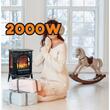Hordozható elektromos kandalló ventilátorral Hausberg HB-8218NG, 2000W, 2 fűtési fokozat, LED csappantyú hatás, állítható fényerő, termosztatikus szabályozás, fűtés 30m2-ig, Fekete