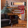 Elektromos infraradiátor Hausberg HB-8551AL, 2500W, 1 kvarccső, állítható vezérlés mechanikus termosztáttal, IP34 védettség, Alumínium