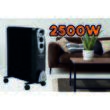 Elektromos fűtés Hausberg HB-8911NG, 2500 W, 11 elem, 3 teljesítményfokozat, Állítható termosztát, Túlmelegedés elleni védelem, Borulásgátló, Fényjelző, Fekete