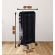 Elektromos olajmelegítő HAUSBERG HB-8915, 3 fokozat, 800-1200-2000 W, 9 elem 110 mm x 580 mm, állítható termosztát, fogantyú és kerekek a könnyű mozgatáshoz, működésjelző lámpa, fekete