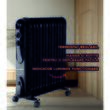 Elektromos olajfűtő HAUSBERG HB-8935, 3 fokozat, 1000-1500-2500 W, 13 elem 110 mm x 580 mm, állítható termosztát, fogantyú és kerekek a könnyű mozgatáshoz, működésjelző lámpa, fekete