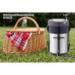 Ebéddoboz Thermos Hausberg HB H1461, 2 liter, rozsdamentes acél, 3 külön tartály, kanál, villa, rozsdamentes acél