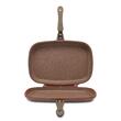 Hausberg HB-H1540PO dupla grillserpenyő, tapadásmentes belső, 36 cm, márvány, narancs