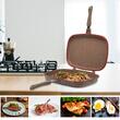 Hausberg HB-H1540PO dupla grillserpenyő, tapadásmentes belső, 36 cm, márvány, narancs