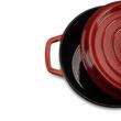 Zománcozott öntöttvas edény fedővel HAUSBERG HB-H742, űrtartalom 3L, átmérő 22 cm, mélység 10 cm, tapadásmentes belső, piros