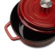 Zománcozott öntöttvas edény fedővel HAUSBERG HB-H744, űrtartalom 4L, átmérő 24 cm, mélység 11 cm, tapadásmentes belső, piros
