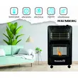 Hausberg HB-1020NG gáz LPG (hengeres) és villanytűzhely csomag, piezoelektromos gyújtás, 4,2kW, Fekete, hengeróra, 1m gáztömlő MN2015 és 2 tömlőbilincs