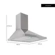 Dekoratív beépíthető páraelszívó Hausberg HB-1260, Szívóteljesítmény 650 m3/h, 1 motor, 60 cm, Rozsdamentes acél
