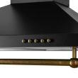 Hota incorporabila decorativa Hausberg HB-1365, putere de absorbtie 650 m3/h, 1 motor, 60 cm, filtru aluminiu, Negru/Auriu