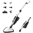 Mop cu aburi Hausberg HB1501AB, 1500 W, 0.55 L, cablu 4.5m, recipient detergent, accesorii incluse, Alb/Negru
