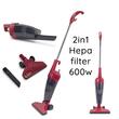 Aspirator vertical 2 in 1 HAUSBERG HB-2025RS, fara sac, aspirare uscata, filtru Hepa, 0.5 L, 600W, Rosu