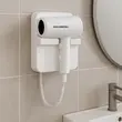Hajszárító falra szerelhető HAUSBERG HB-260AB, 1200W, 2 sebességfokozat, túlmelegedés elleni védelem, tartozékok mellékelve, Fehér