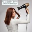 Uscator de par Hausberg HB-26GO, Putere 2000W, 2 trepte de viteza, Negru-Gold