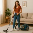 Porzsák nélküli porszívó HAUSBERG HB-2821BL, 2400W, multiciklon, száraz szívás, űrtartalom 3 liter, HEPA szűrő, fordulatszám szabályzó, automatikus kábeltekercselő, kék-fekete