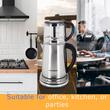 Digitális teafőző HAUSBERG HB-3640IN, 1500 W, csésze 1,7 literes, teáskanna 1 literes, rozsdamentes acél panel digitális kijelzővel, termosztát, Inox