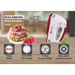 Kézi mixer, Hausberg HB-4112RS, fehér/piros, 250 W, 7 sebesség
