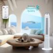 Toronyventilátor távirányítóval HAUSBERG HB-5952AB, 55W, 3 sebességfokozat, 38 hüvelyk, LED, időzítő, oszcilláció, hordozófogantyú, fehér