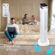 Digitális toronyventilátor távirányítóval HAUSBERG HB-5963AB, 55W, 3 sebességfokozat, 41 hüvelyk, időzítő, LED, oszcilláció, hordozófogantyú, illatosító, fehér